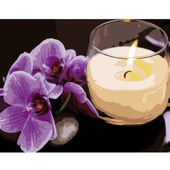 Картина за номерами "Орхідея зі свічкою", 40х50 см
