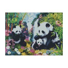 Алмазная мозаика "Сімейство панд", 30х40 см