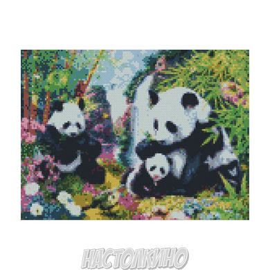 Алмазна мозаїка "Сімейство панд", 30х40 см