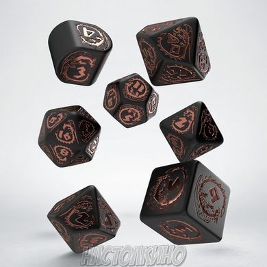 Набір кубів Dragons Modern Dice Set Black & Copper (7)