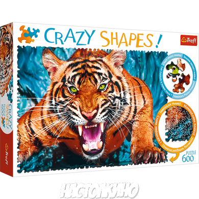 Пазл Crazy Shapes "Тигр". 600 элементов (Trefl)