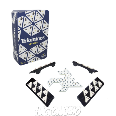 Настольная игра Тримино в металлической коробке (Triominos Travel Tour edition)