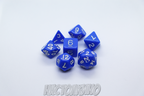 Набор синих кубиков (Dice set opaque blue)