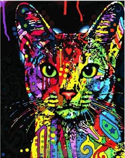 Картина за номерами "Яскрава кішка", 40х50 см