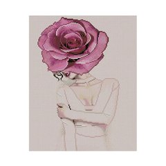 Алмазна мозаїка «Дівчина-бутон троянди», 40х50 см