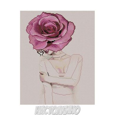 Алмазная мозаика «Дівчина-бутон троянди», 40х50 см
