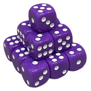 Кубик D6 16 мм з точками PURPLE (Пурпурный, Фиолетовый)