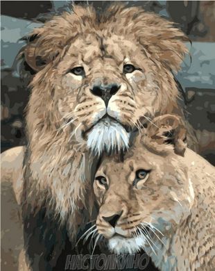 Картина по номерам "Лев з левицею", 40х50 см