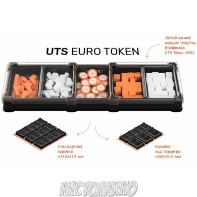 Органайзер для компонентов евроигр (5 отделений, прозрачный)