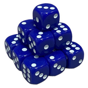 Кубик D6 16 мм з точками BLUE (Синий)