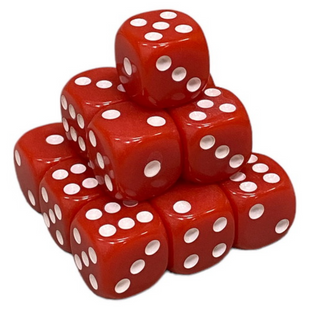Кубик D6 16 мм з точками RED (Красный)