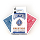 Карты покерные Bicycle Prestige Rider Back 100% Plastic Jumbo (red/blue)