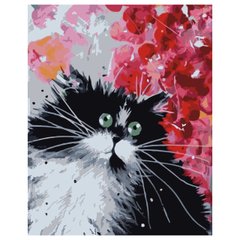 Картина по номерам "Чорно-білий котик", 40х50 см