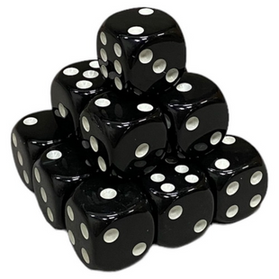 Кубик D6 16 мм з точками BLACK (Черный)
