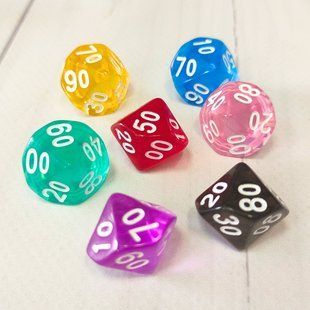 Кубик D100 процентник (прозрачный)