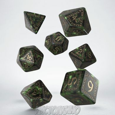 Набор кубов Runic Bottle-green & gold Dice Set
