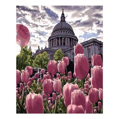 Картина за номерами "Клумба тюльпанів", 40х50 см