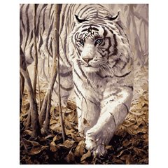 Картина по номерам "Білий тигр", 40х50 см