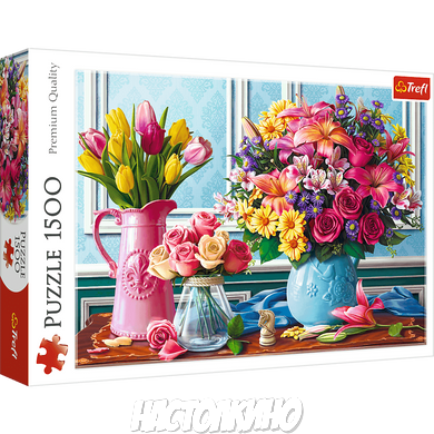 Пазл "Квіти у вазах". 1500 елементів (Trefl)