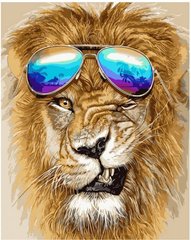 Картина за номерами "Лев у окулярах", 40х50 см
