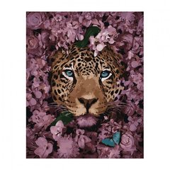 Картина за номерами "Леопард серед квітів", 40х50 см