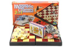 Набор магнитный 3 в 1 (шашки, шахматы, карты)