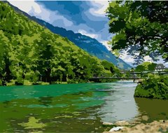 Картина за номерами "Яскравий зелений пейзаж", 40х50 см