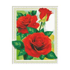 Алмазная мозаика «Червоні дикі троянди», 40х50 см
