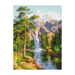 Алмазная мозаика "Водопад в горах", 30х40 см
