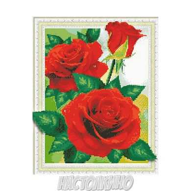 Алмазна мозаїка «Червоні дикі троянди», 40х50 см