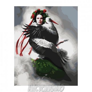 Картина за номерами "Дівчина з лелекою", 40х50 см