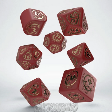 Набір кубів Dragons Modern Dice Set Red & gold (7)