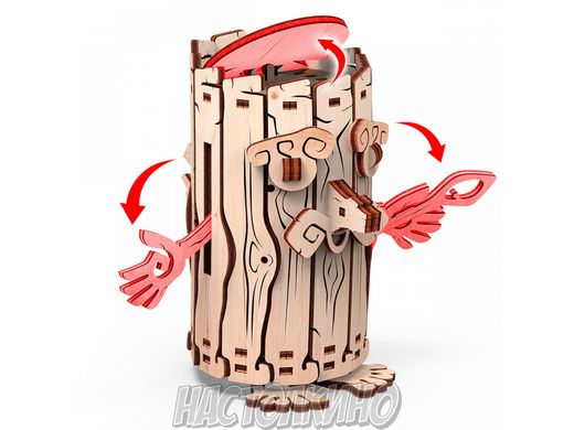 Механическая деревянная 3D-модель Копилка "Лесовичок"