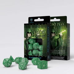 Набір кубів Elvish Green & white Dice Set (7)