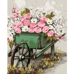 Картина за номерами "Візок з квітами", 40х50 см