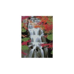 Алмазна мозаїка "Водоспад серед яскравих дерев", 30х40 см