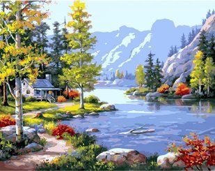 Картина за номерами "Пейзаж с яскравими акцентами", 40х50 см