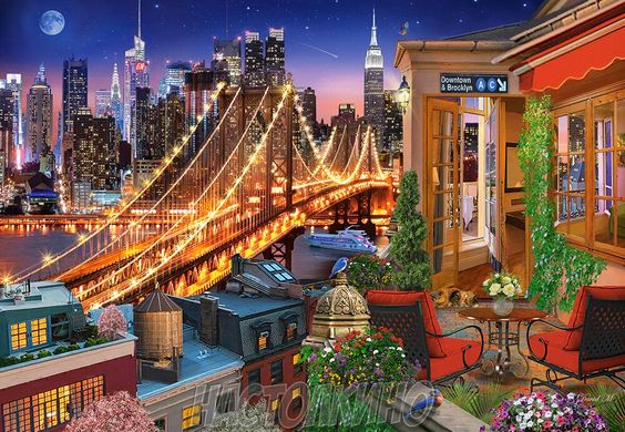 Пазлы "Огни Бруклинского моста", 1000 элементов