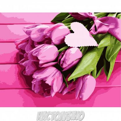 Картина за номерами "Рожеві тюльпани", 40х50 см