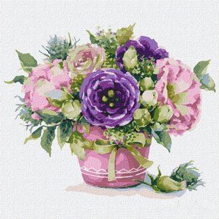 Картина за номерами. "Чарівна еустома" 30*30см